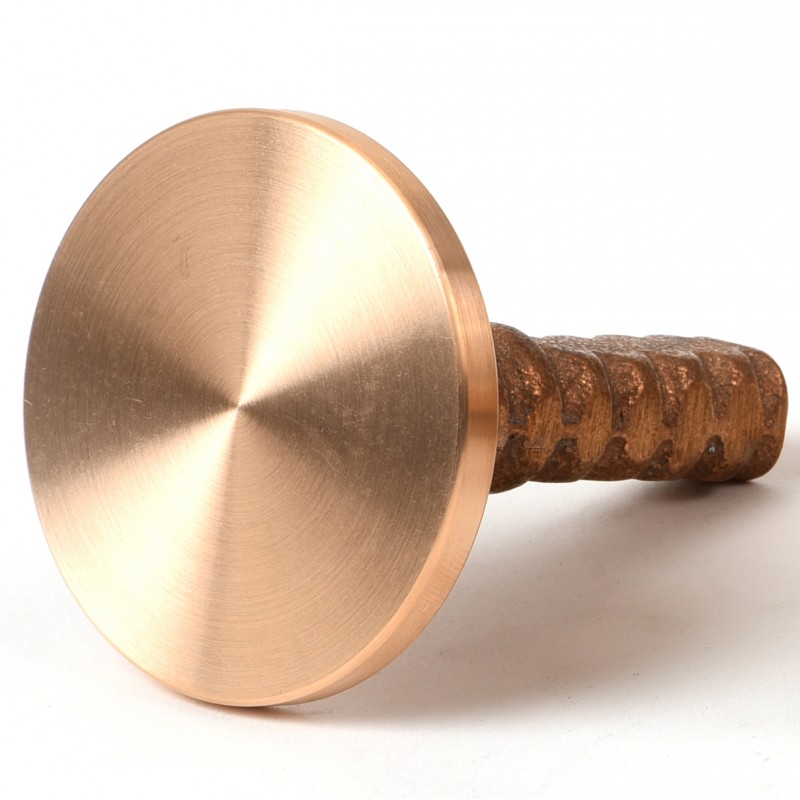 2 1/2" Flat Cast Brass Monument Marker w/Corrugated Stem (Stamped)